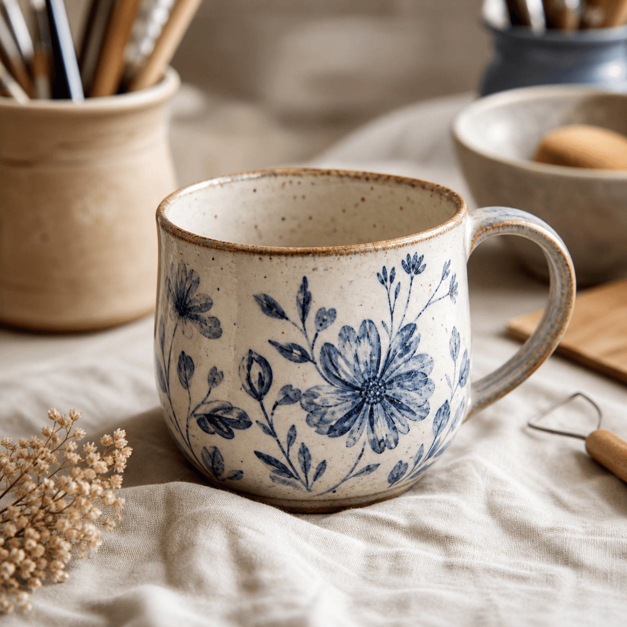 Hand-painted ceramic mug